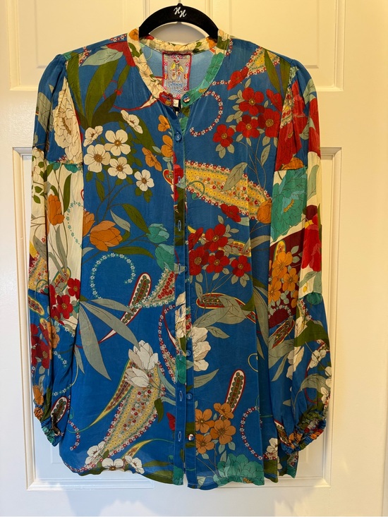 Johnny Was Tops - Johnny Was Multicolor Floral Button-Front Blouse